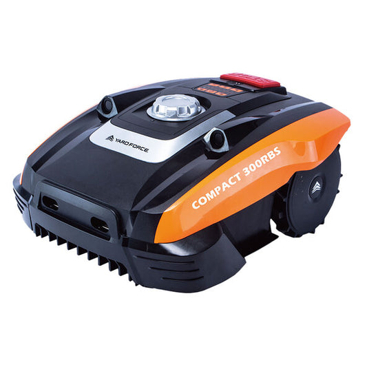 YARD FORCE Mähroboter Compact Rasenmäher 300RBS Automatik 300m² Kompakt Bluetooth Mulchsystem iRadar Sensor Smart Gartenroboter Akku Leise Rasenpflege Roboter Mähen Begrenzungskabel App-gesteuert Wetterfest