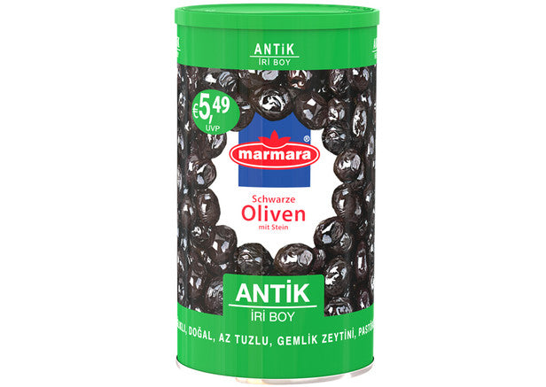 Marmara Antik Groß Boy Schwarze Oliven 800g Vorrat