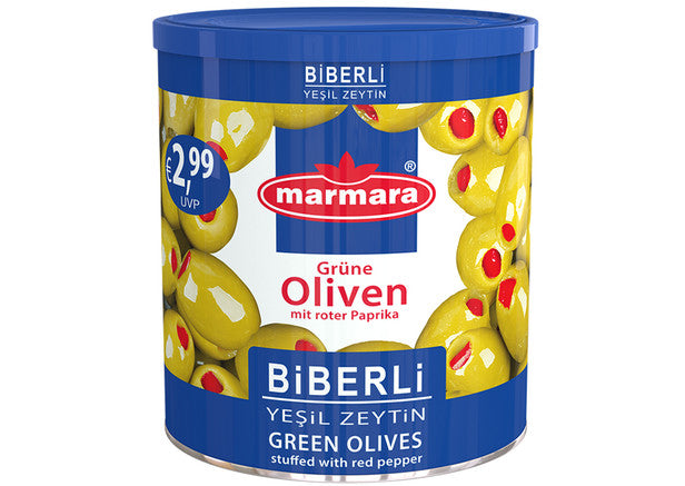 Marmara mit Paprika Grüne Oliven 400g Vorrat
