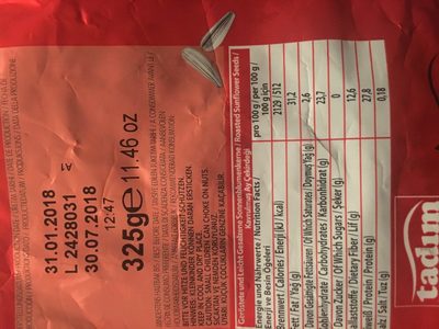 Tadim Gesalzen Sonnenblumenkerne 280g Trockenfrucht Snack