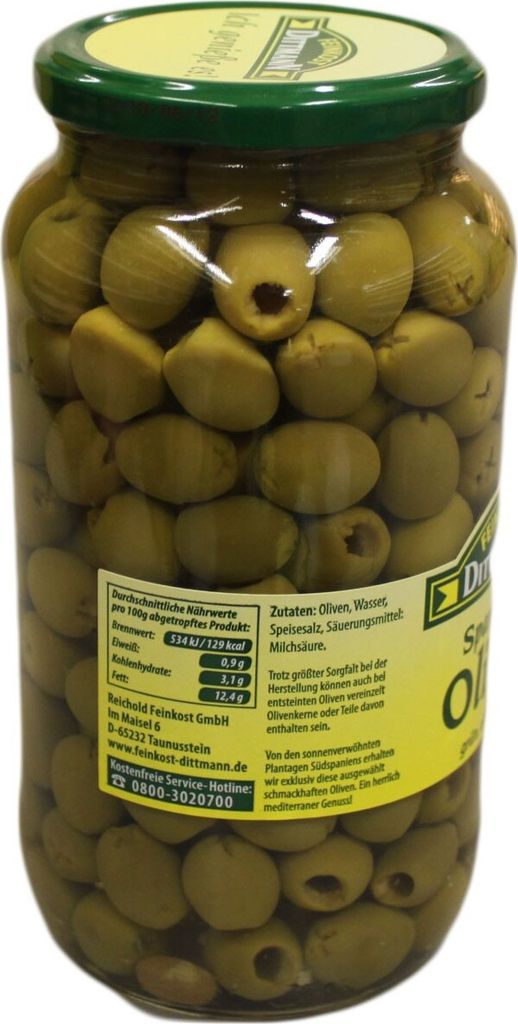 Destan Grüne Eingeritzte Oliven 1120g Vorrat