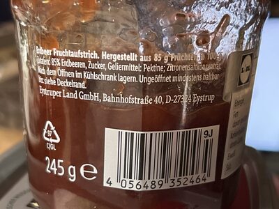 Yörem Erdbeer Marmelade 380g Brotaufstrich
