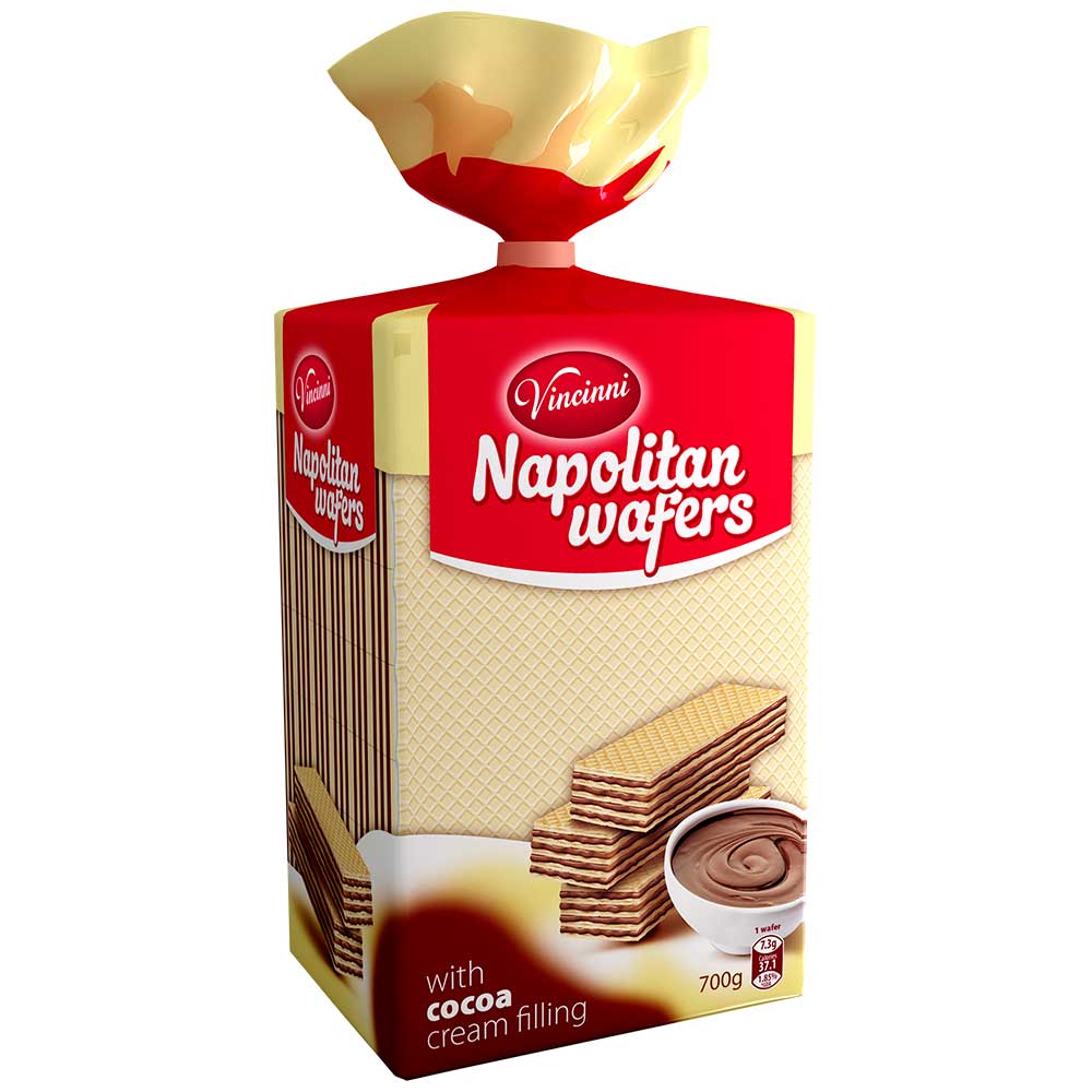 Vincinni Napolitan Wafers Backzutat oder Teigware 350g Backware Snack