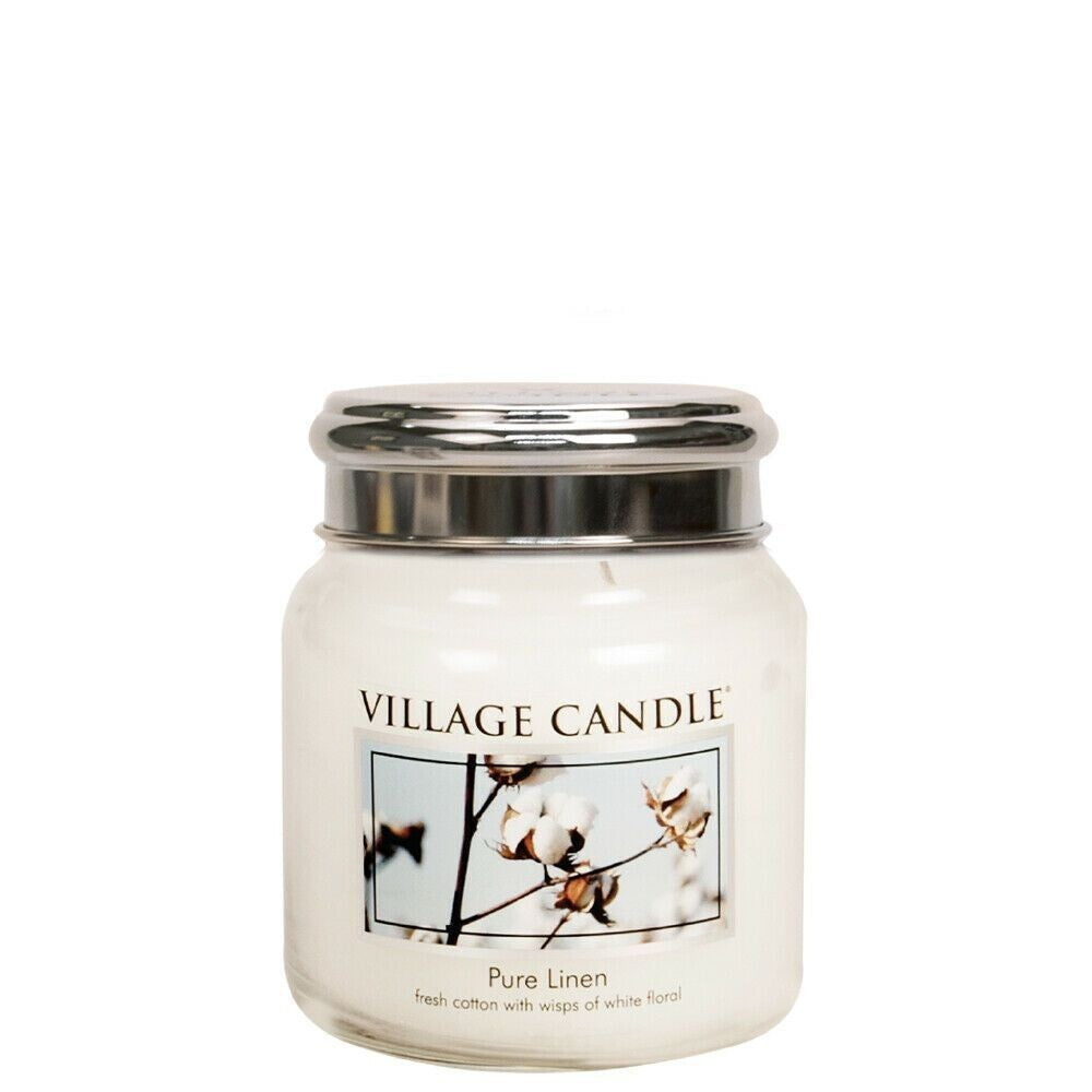 Village Candle Pure Linen Duftkerze Mittel Glas 389 g Kerzen Teelichter