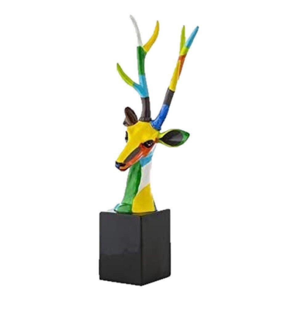 COCOMaison Skulptur Hirsch Socke Skulpturen Kunst Figur Deko Statue 54 Cm