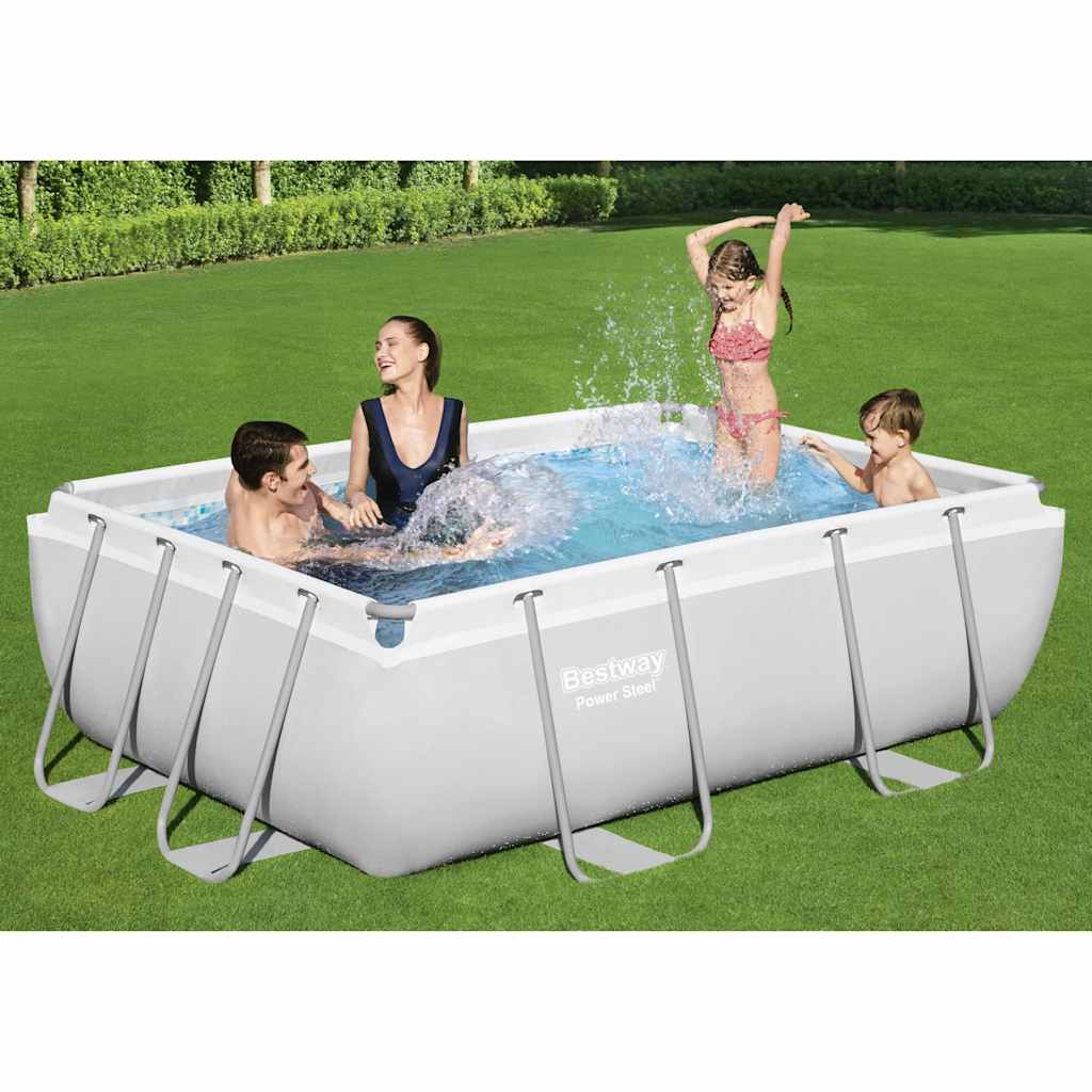 JUNG Vida Bestway Power Steel Swimmingpool-Set Rechteckig 282x196x84 cm