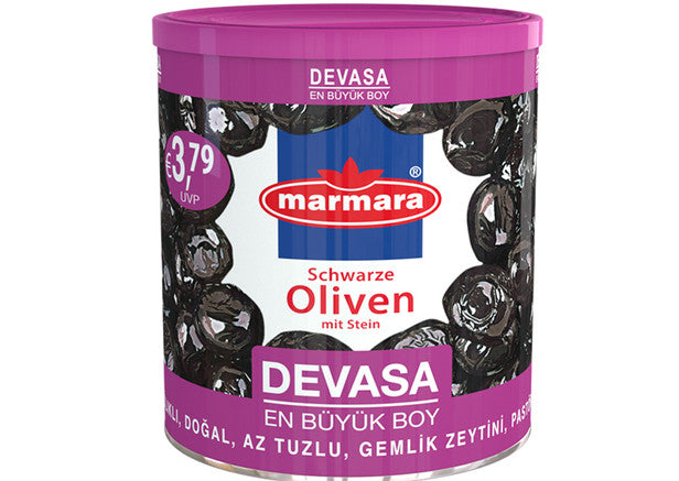 Marmarabilik Az Gesalzen Schwarz eingelegte Oliven-Spezialität 800g Vorrat