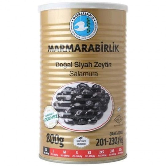 Marmarabirlik Mega Schwarze Oliven 800g Vorrat
