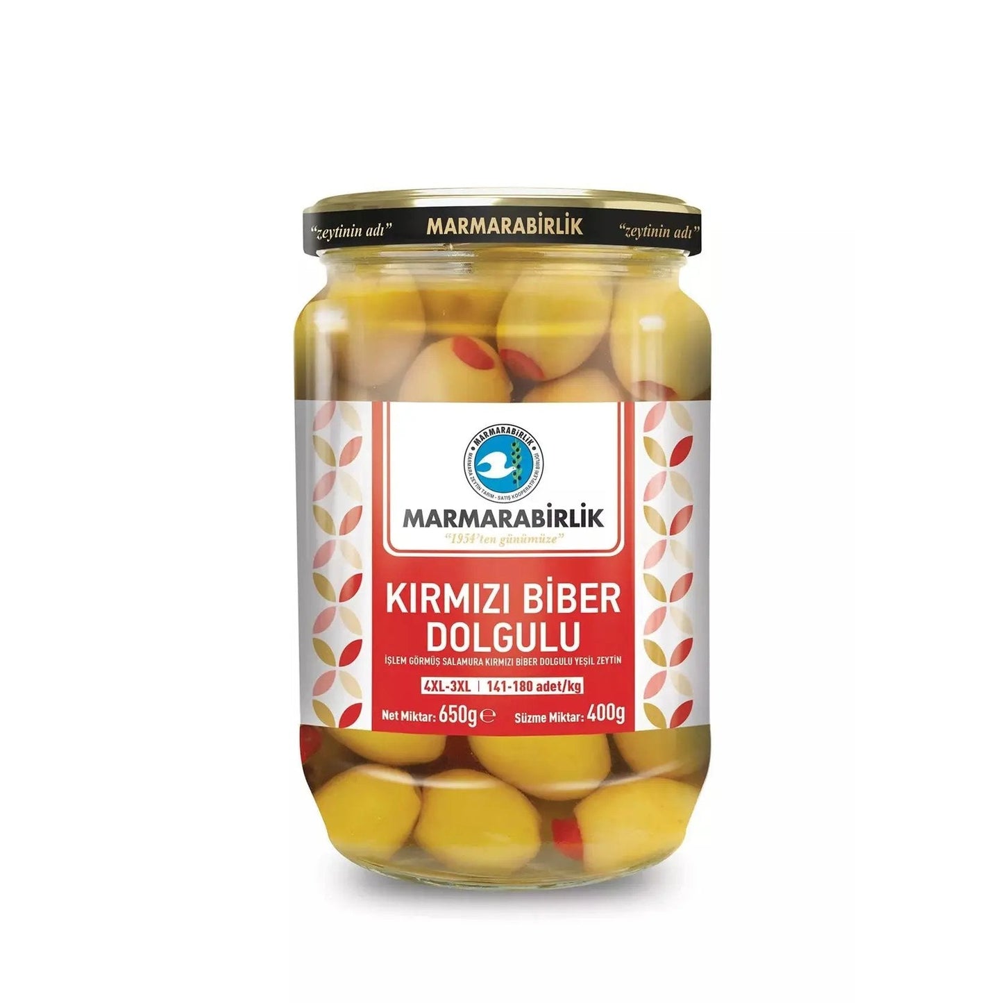 Aktat Paprika Dolgulu Grüne Oliven 400g Vorrat