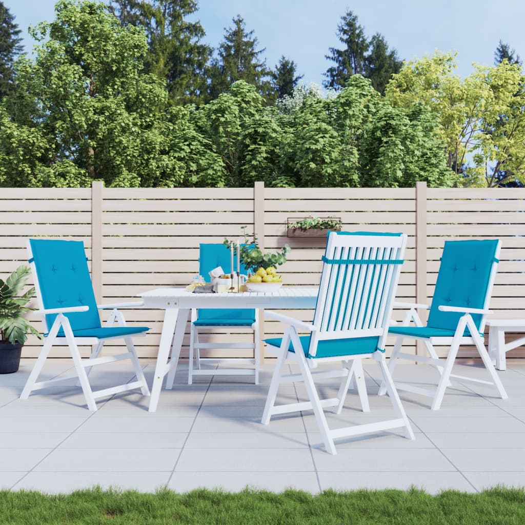 JUNG Vida Gartenstuhlauflagen für Hochlehner 4 Stk. Blau 120x50x3cm Stoff