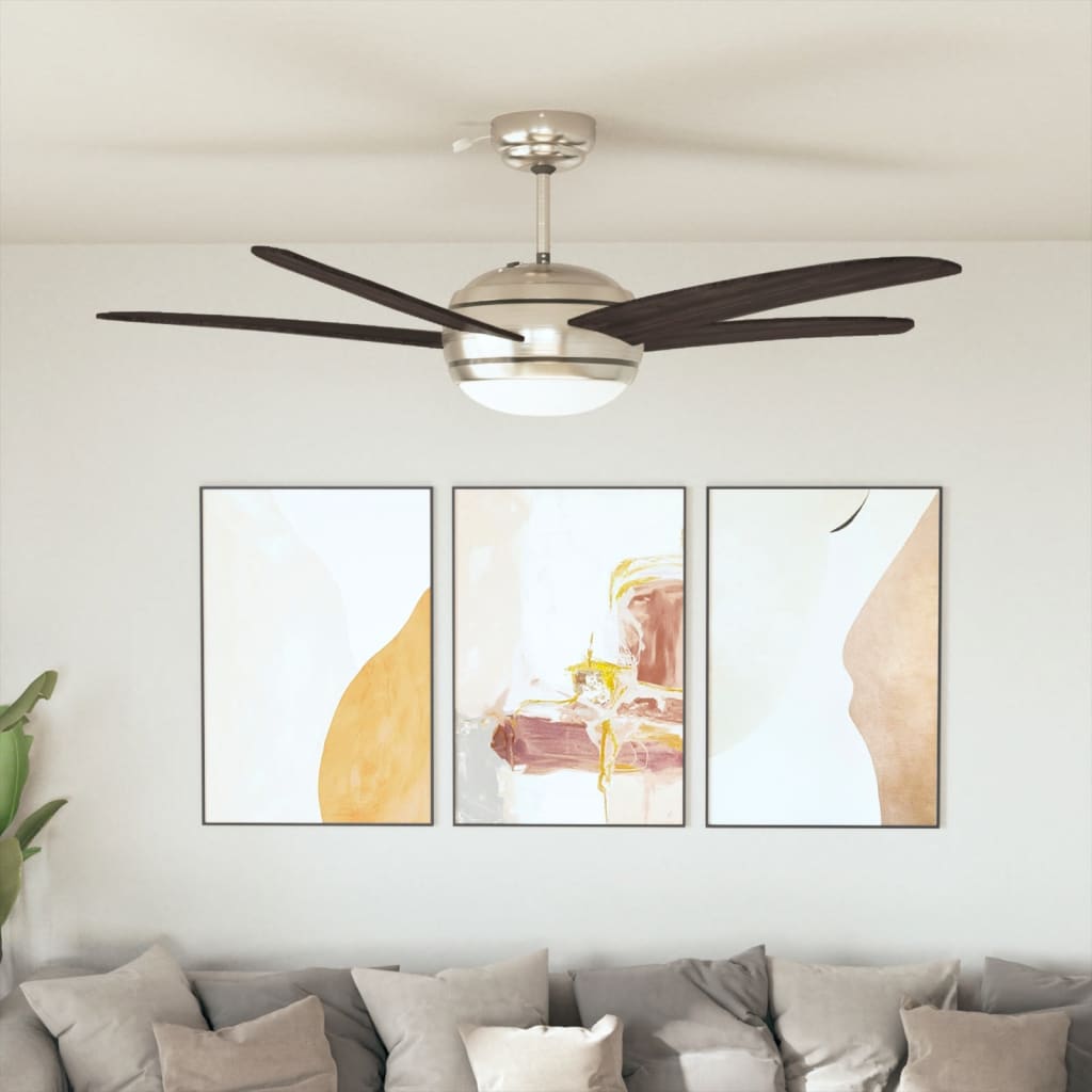 JUNG Vida Dekorativer Deckenventilator mit Licht 128 cm Braun