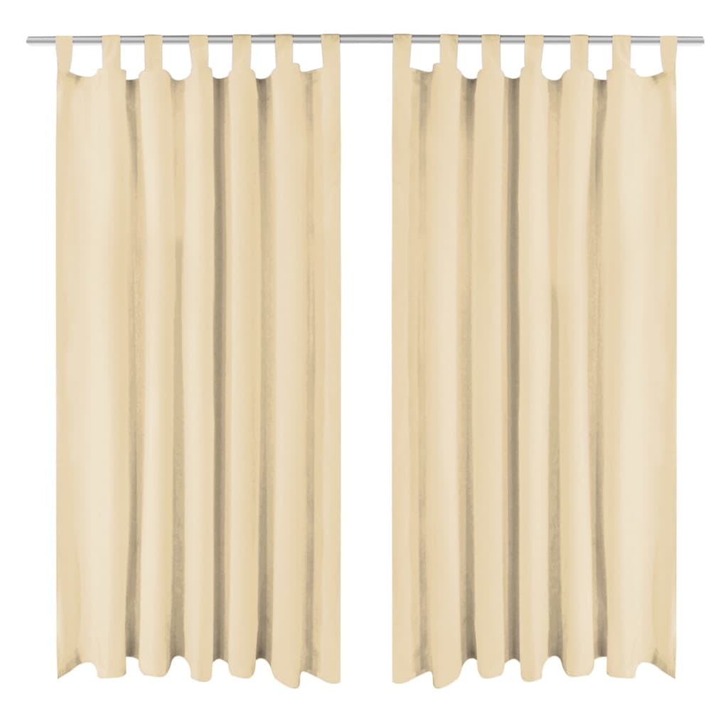 JUNG Vida Vorhänge Mikro-Satin 2 Stk. mit Schlaufen 140x245 cm Beige