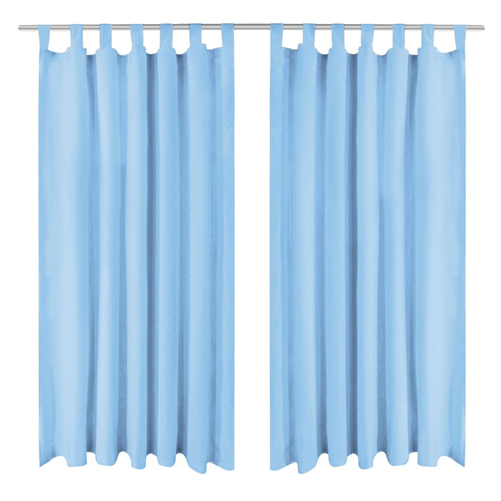 JUNG Vida Vorhänge Mikro-Satin 2 Stk. mit Schlaufen 140 x 225 cm Türkis