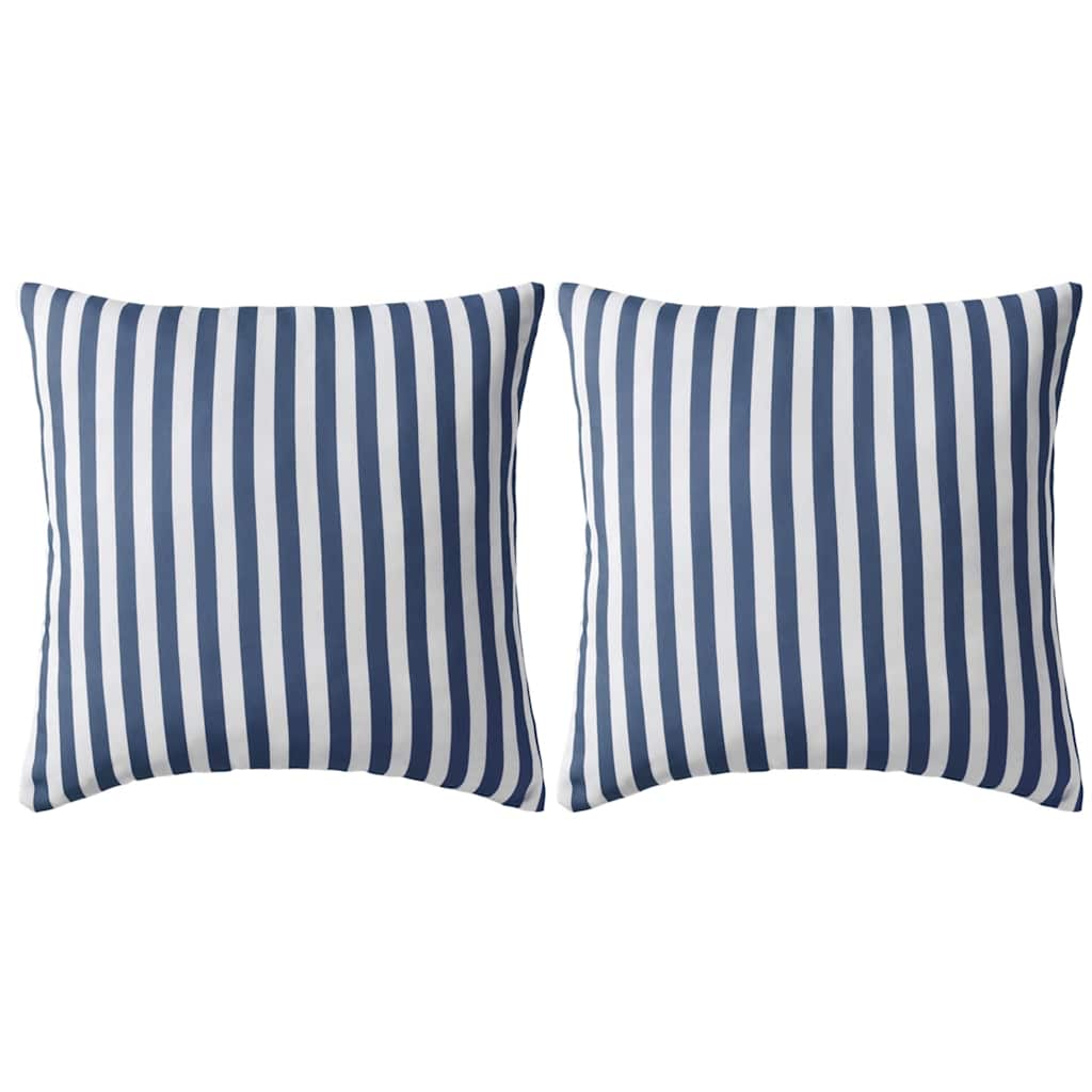 JUNG Vida Gartenkissen 2 Stk. Streifenmuster 45 x 45 cm Marineblau