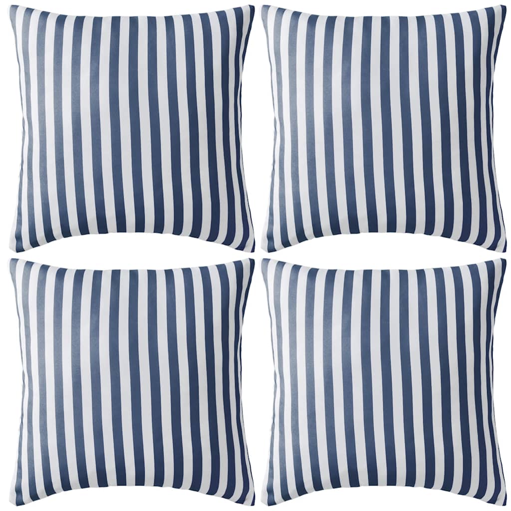 JUNG Vida Gartenkissen 4 Stk. Streifenmuster 45 x 45 cm Marineblau