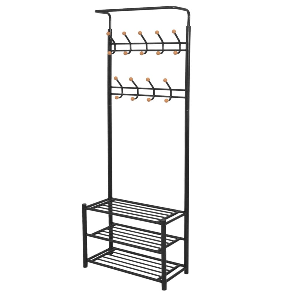 JUNG Vida Garderobe mit Schuhablage 68×32×182,5 cm Schwarz