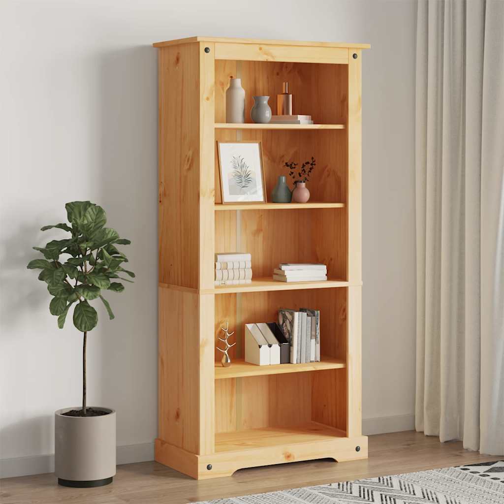 JUNG Vida Bücherschrank 5 Fächer Mexiko-Stil Kiefernholz 80x40x170 cm