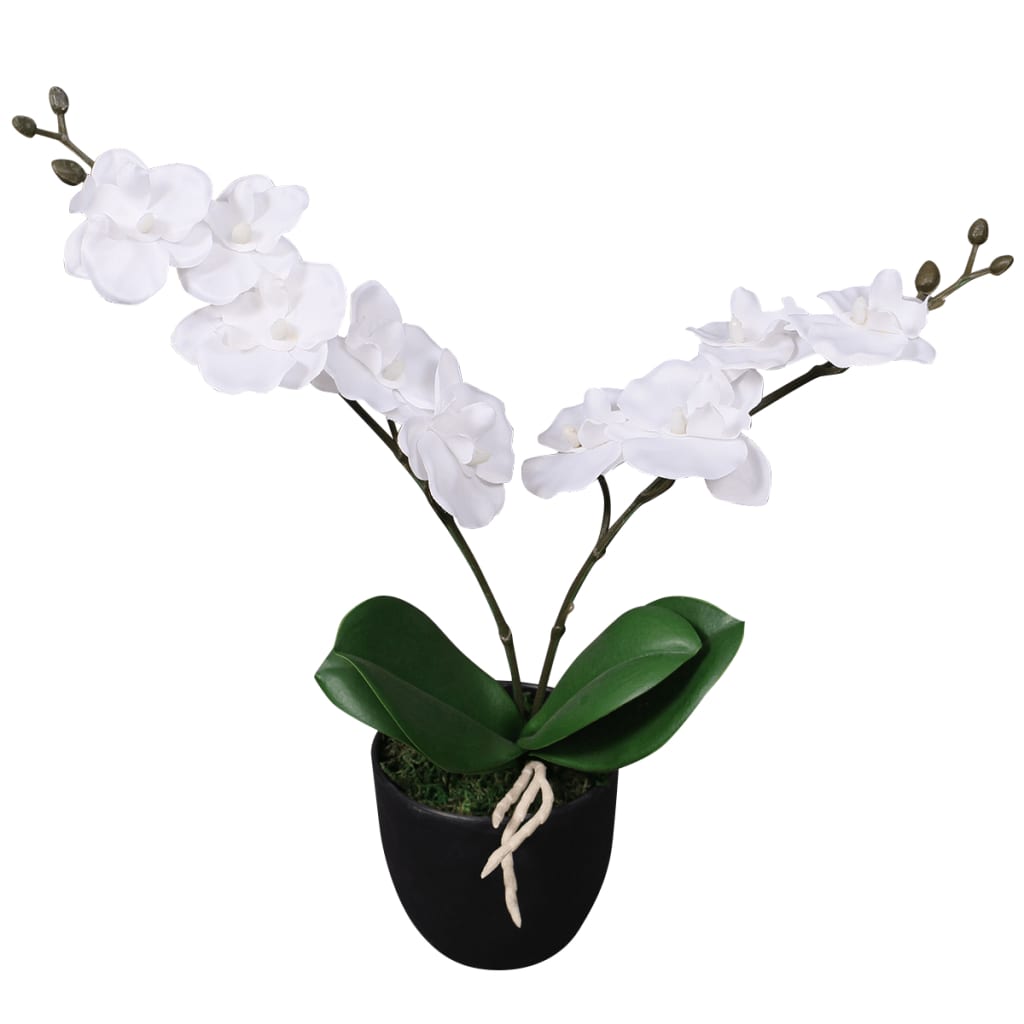 JUNG Vida Künstliche Orchidee mit Topf 30 cm Weiß