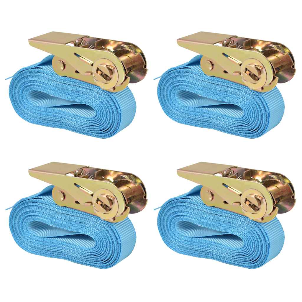 JUNG Vida Ratschen-Spanngurte 4 Stk. 0,8 Tonnen 6m×25mm Blau