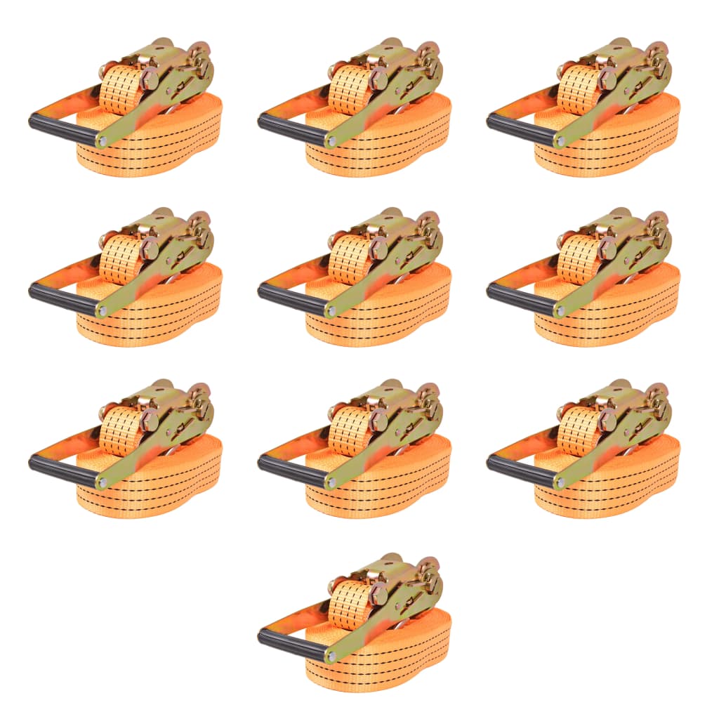 JUNG Vida Ratschen-Spanngurte 10 Stk. 2 Tonnen 8m×50mm Orange