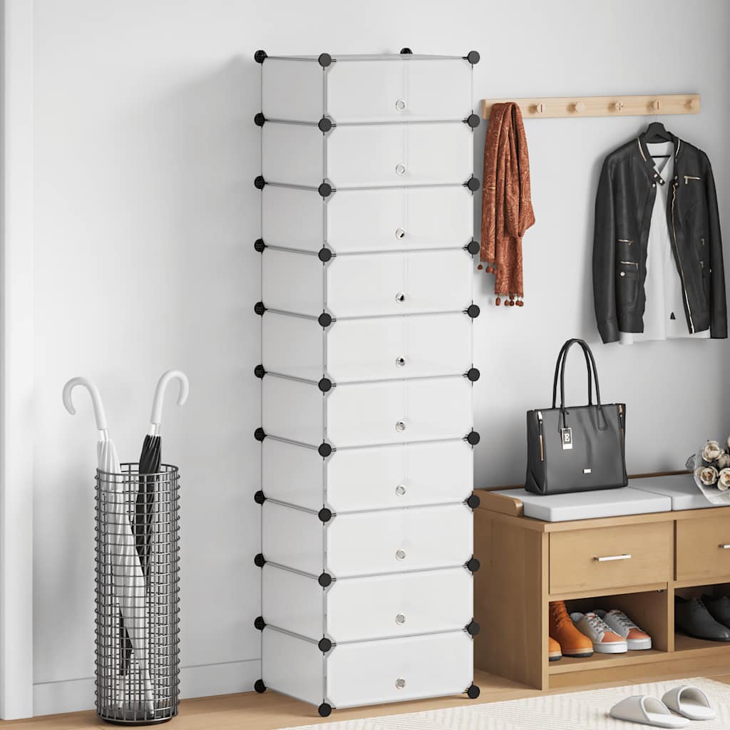 JUNG Vida Schuh-Organizer Zusammenklappbar mit 10 Fächern Weiß