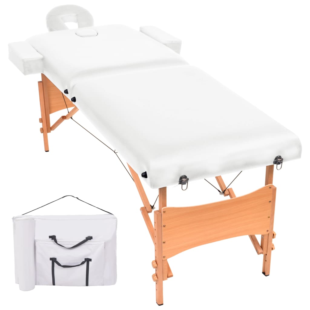 JUNG Vida Massageliege 2-Zonen Klappbar 10 cm Sitz Weiß