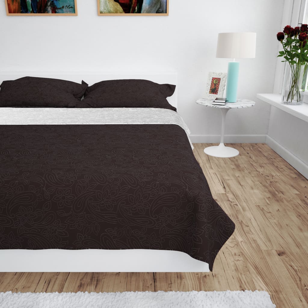 JUNG Vida Zweiseitige Tagesdecke Gesteppt 230 x 260 cm Creme und Braun