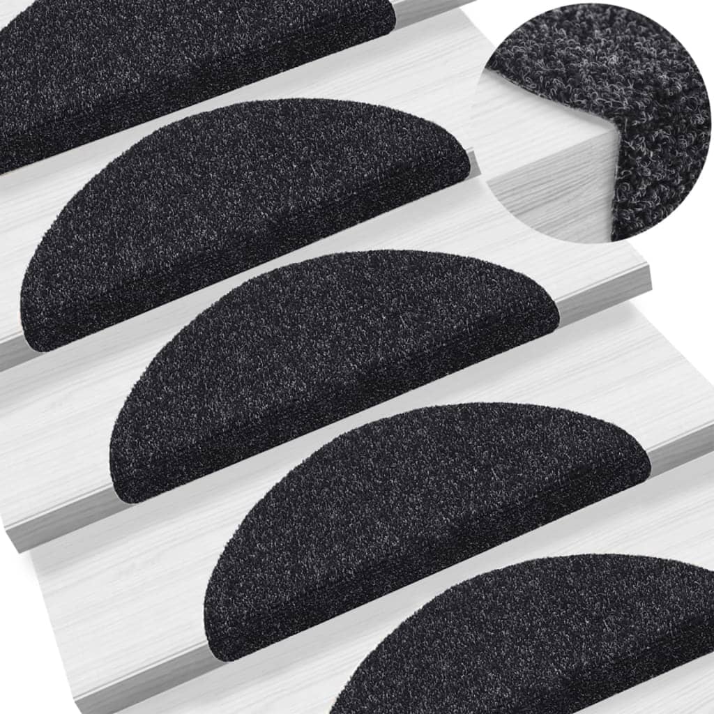 JUNG Vida Stufenmatten Selbstklebend 15 Stk. 56x17x3 cm Schwarz Halbrund
