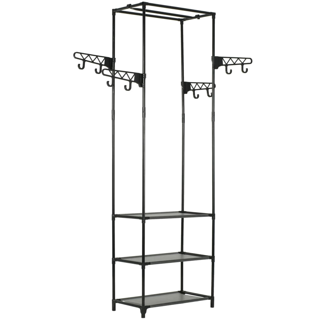 JUNG Vida Kleiderständer Stahl und Vliesstoff 55x28,5x175 cm Schwarz