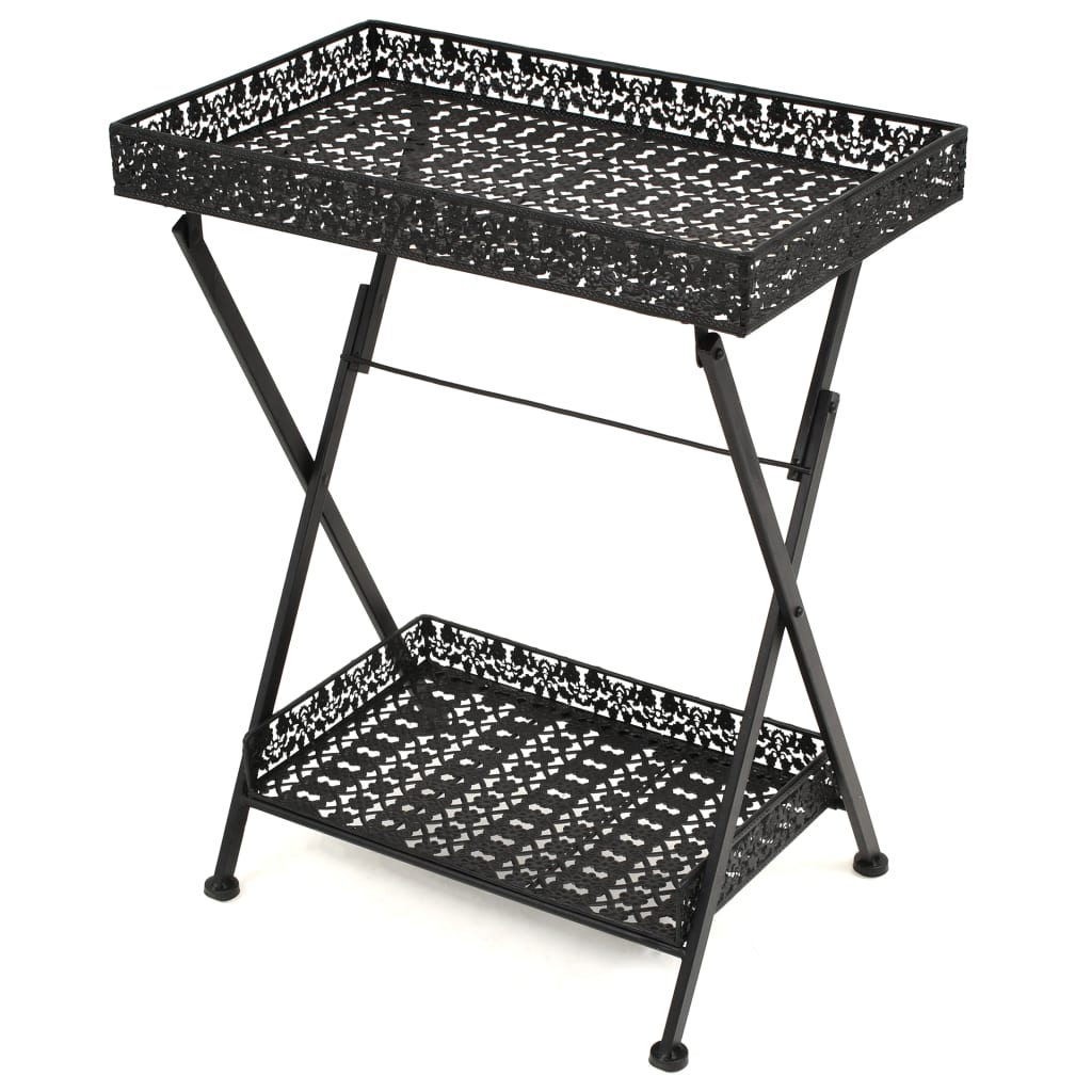 JUNG Vida Beistelltisch Klappbar Vintage Metall 58 x 35 x 72 cm Schwarz