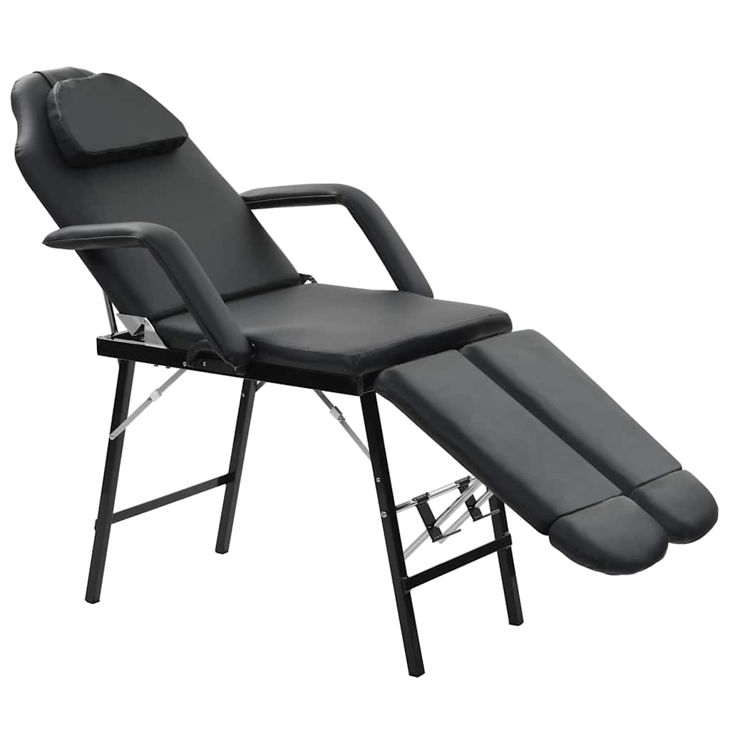 JUNG Vida Tragbarer Kosmetikstuhl Kunstleder 185x78x76 cm Schwarz