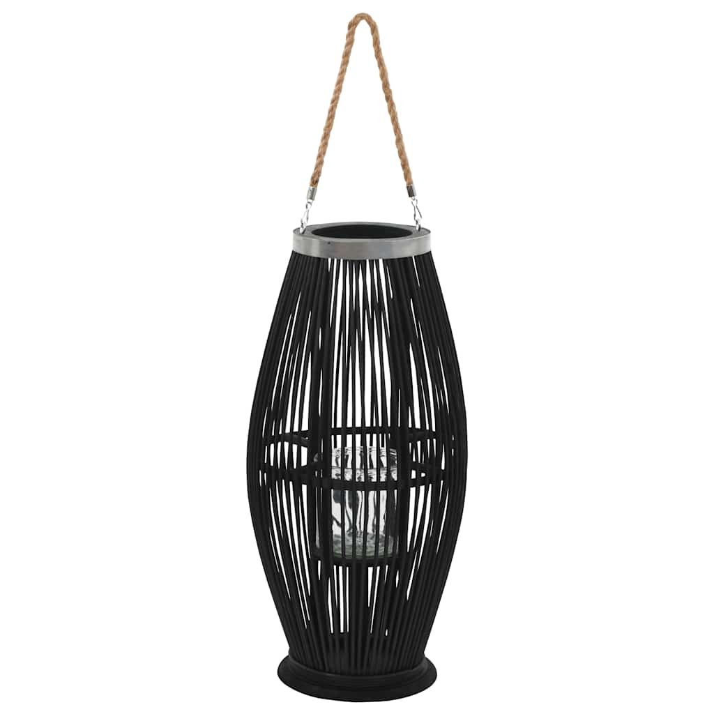 JUNG Vida Hängender Kerzenleuchter Bambus Schwarz 60 cm