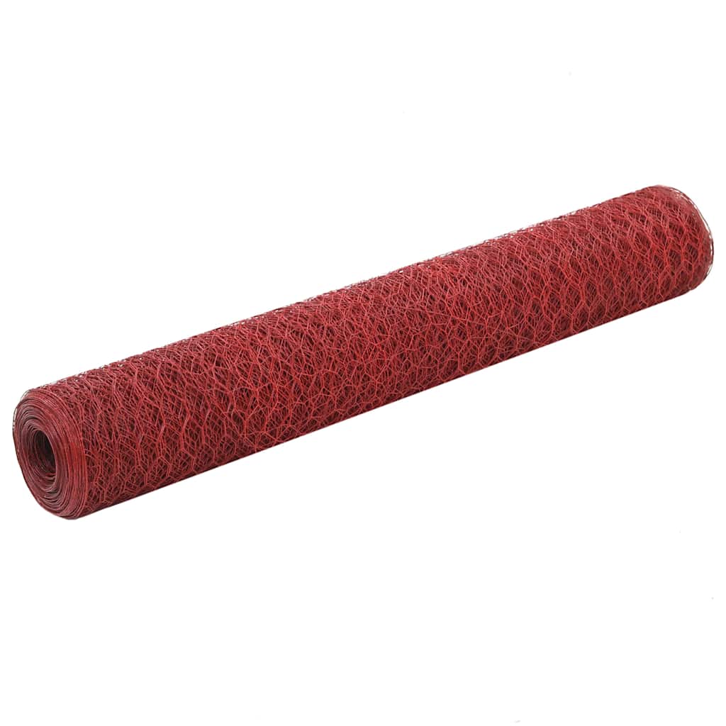 JUNG Vida Drahtzaun Stahl mit PVC-Beschichtung 25x1 m Rot