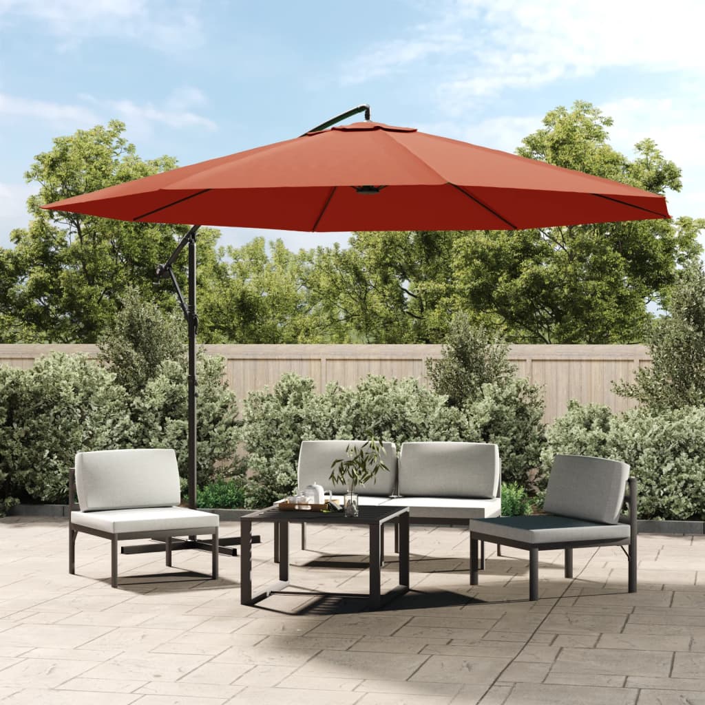 JUNG Vida Ampelschirm mit Aluminium-Mast 350 cm Terrakotta