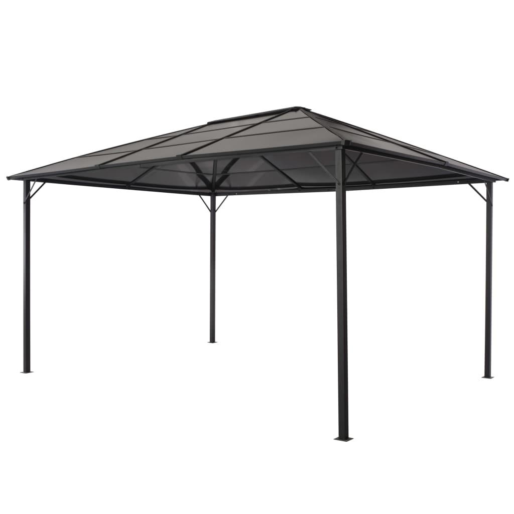 JUNG Vida Gartenpavillon mit Dach Aluminium 4×3×2,6 m Schwarz