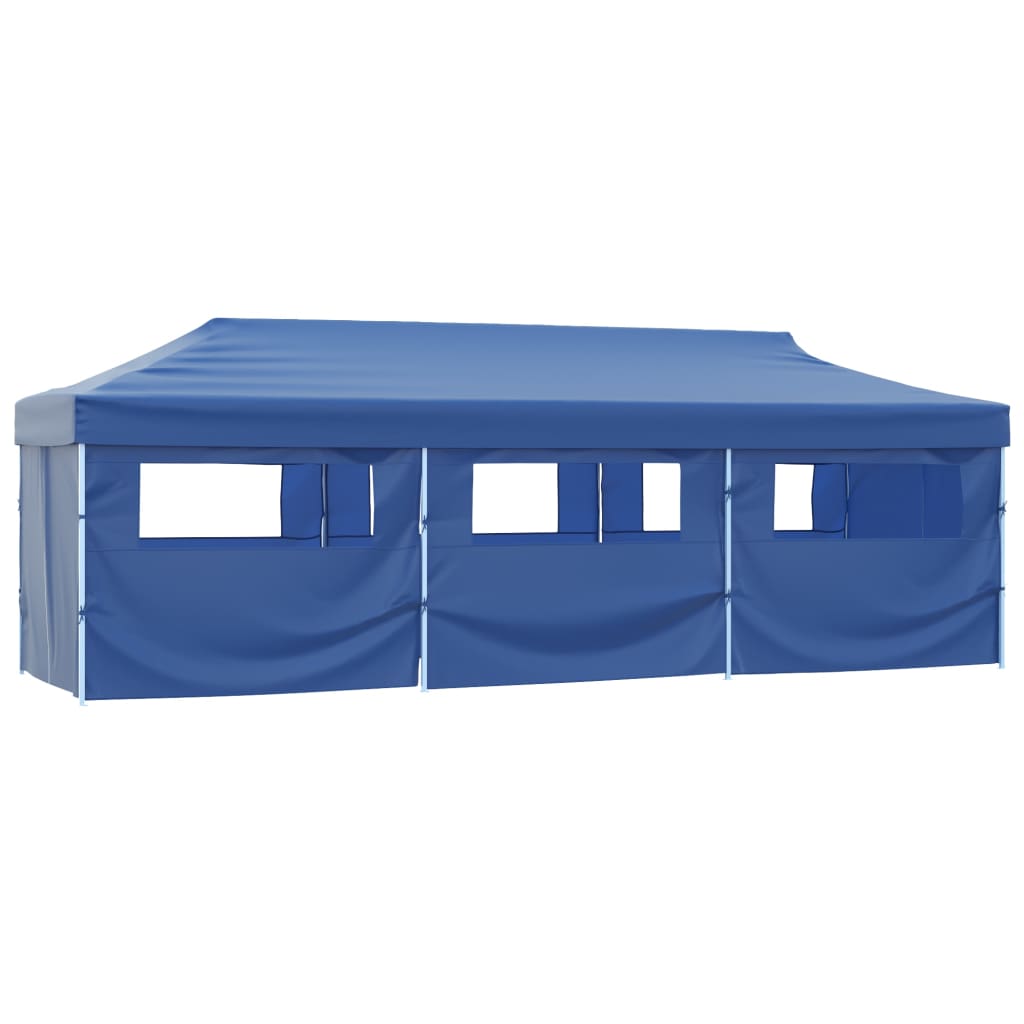 JUNG Vida Faltzelt Partyzelt Pop-Up mit 8 Seitenwänden 870x291x315 cm Blau