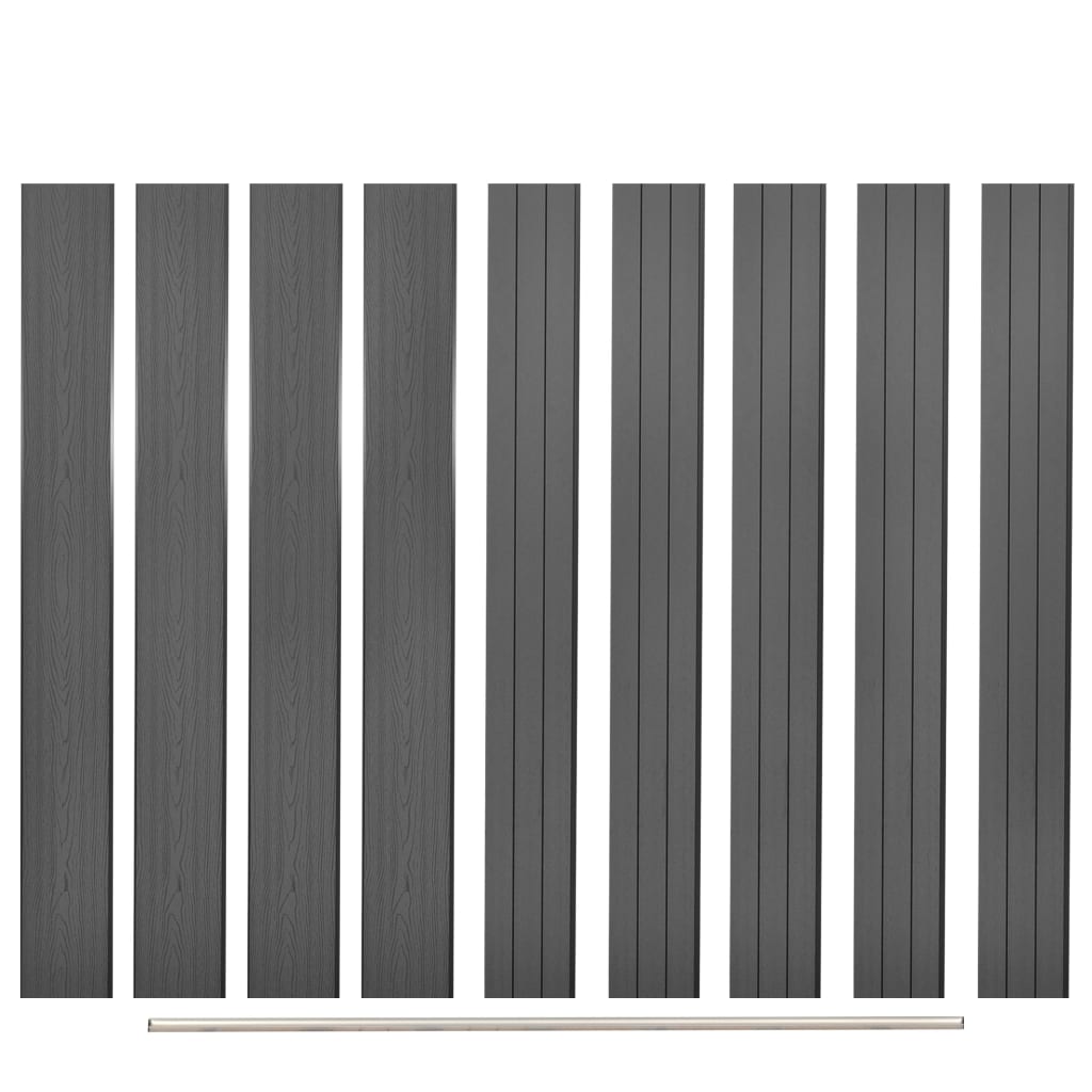 JUNG Vida Ersatz-Zaunbretter 9 Stk. WPC 170 cm Grau