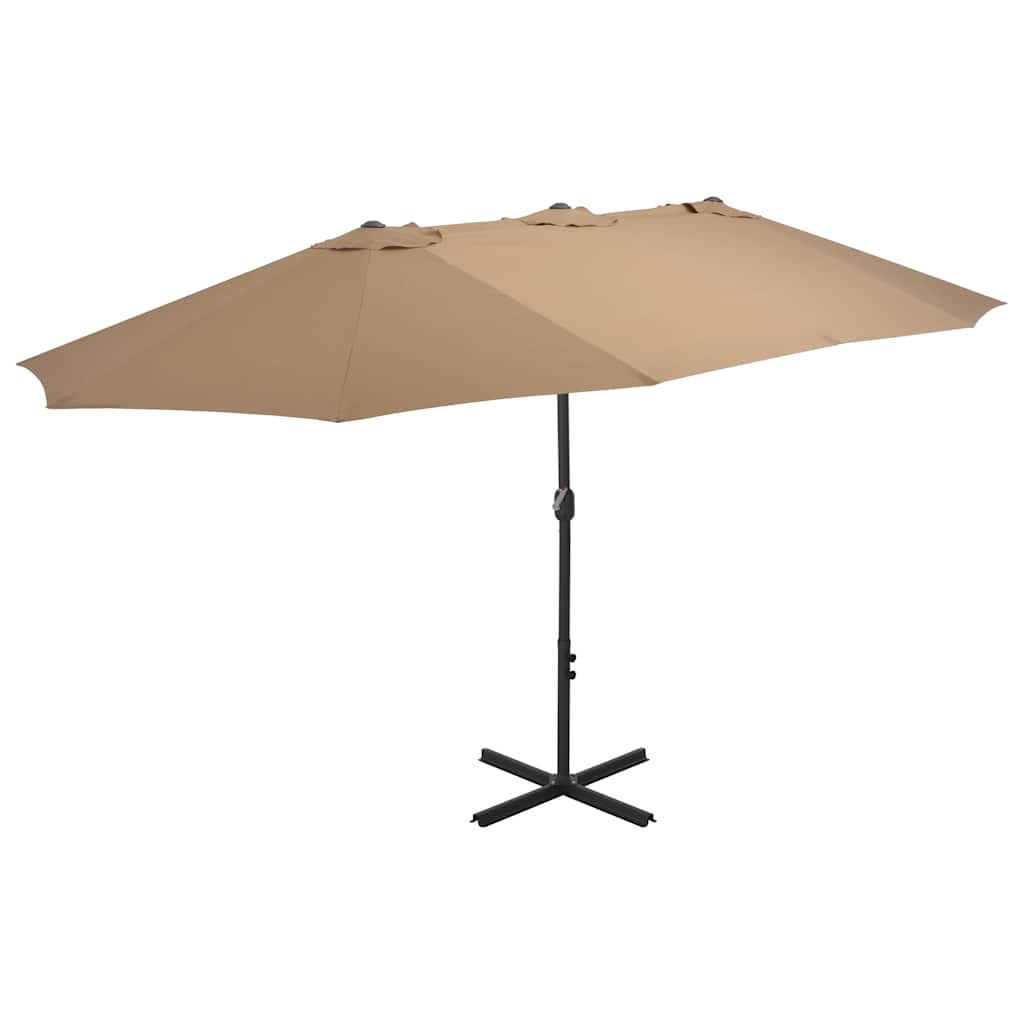 JUNG Vida Sonnenschirm mit Aluminium-Mast 460x270 cm Taupe