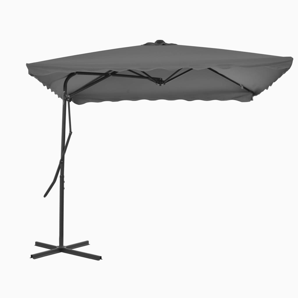 JUNG Vida Sonnenschirm mit Stahl-Mast 250x250 cm Anthrazit