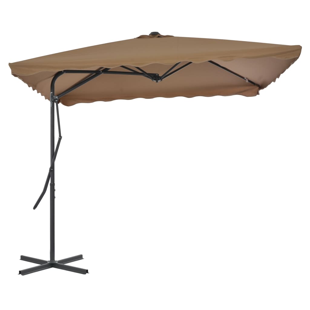 JUNG Vida Sonnenschirm mit Stahl-Mast 250x250 cm Taupe