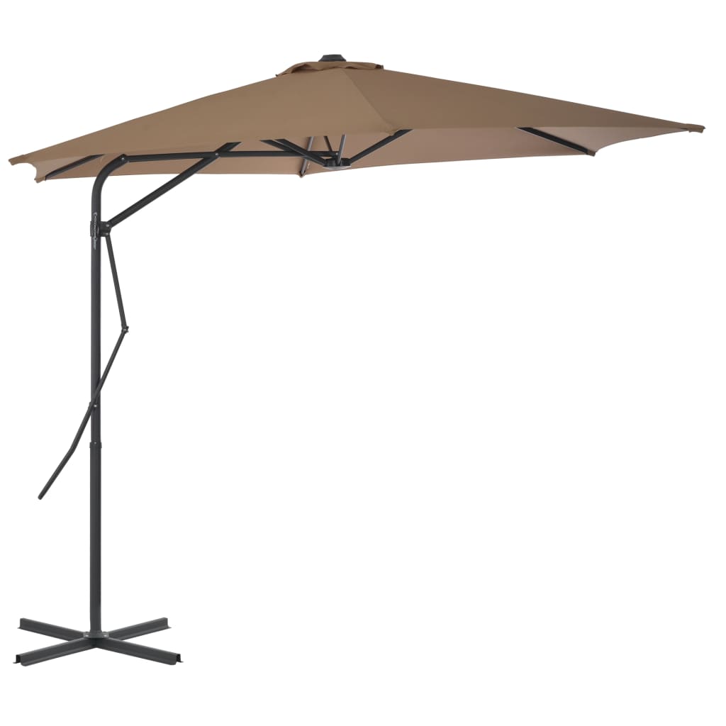 JUNG Vida Sonnenschirm mit Stahl-Mast 300 cm Taupe
