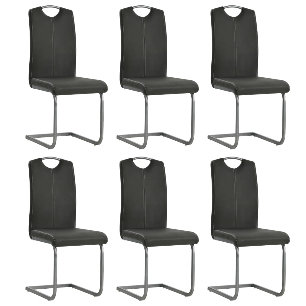JUNG Vida Freischwinger 6 Stk. Grau Kunstleder