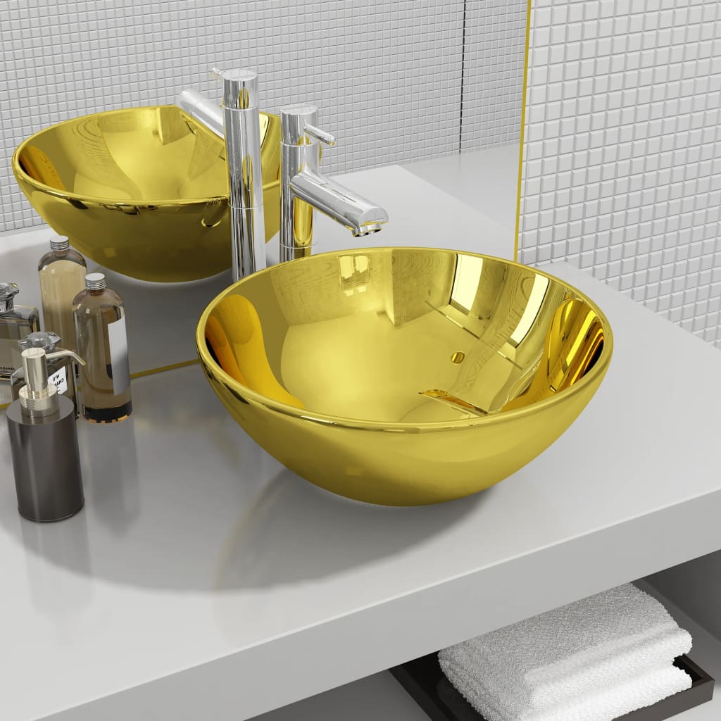 JUNG Vida Waschbecken 32,5 x 14 cm Keramik Golden