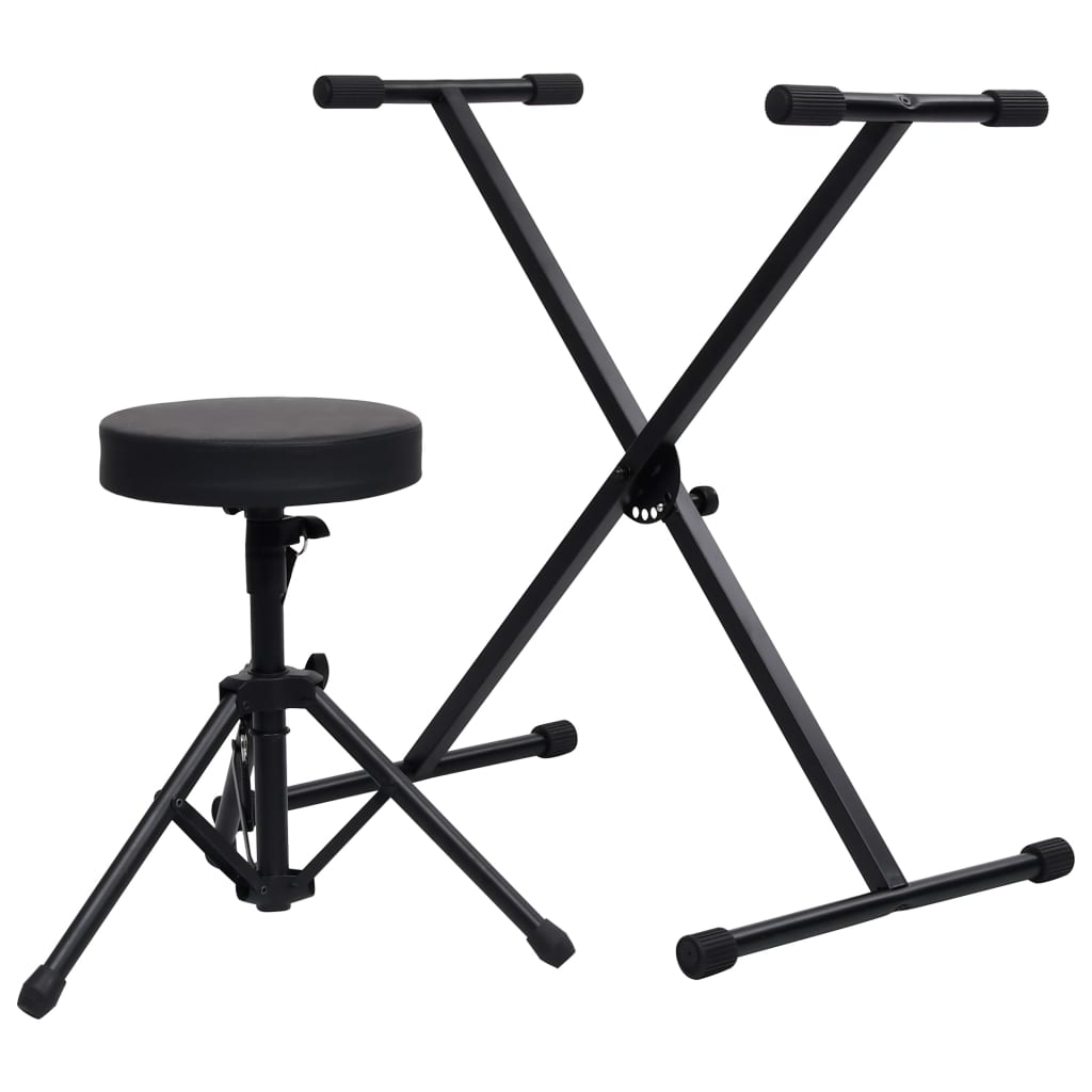 JUNG Vida Keyboardständer und Hocker Set Schwarz