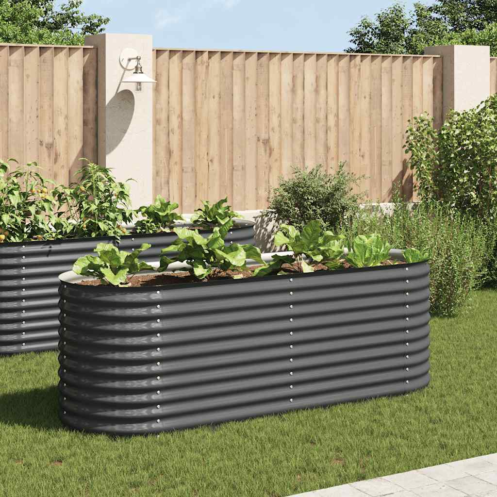 JUNG Vida Garten-Hochbeet 240 x 80 x 81 cm Verzinkter Stahl Grau