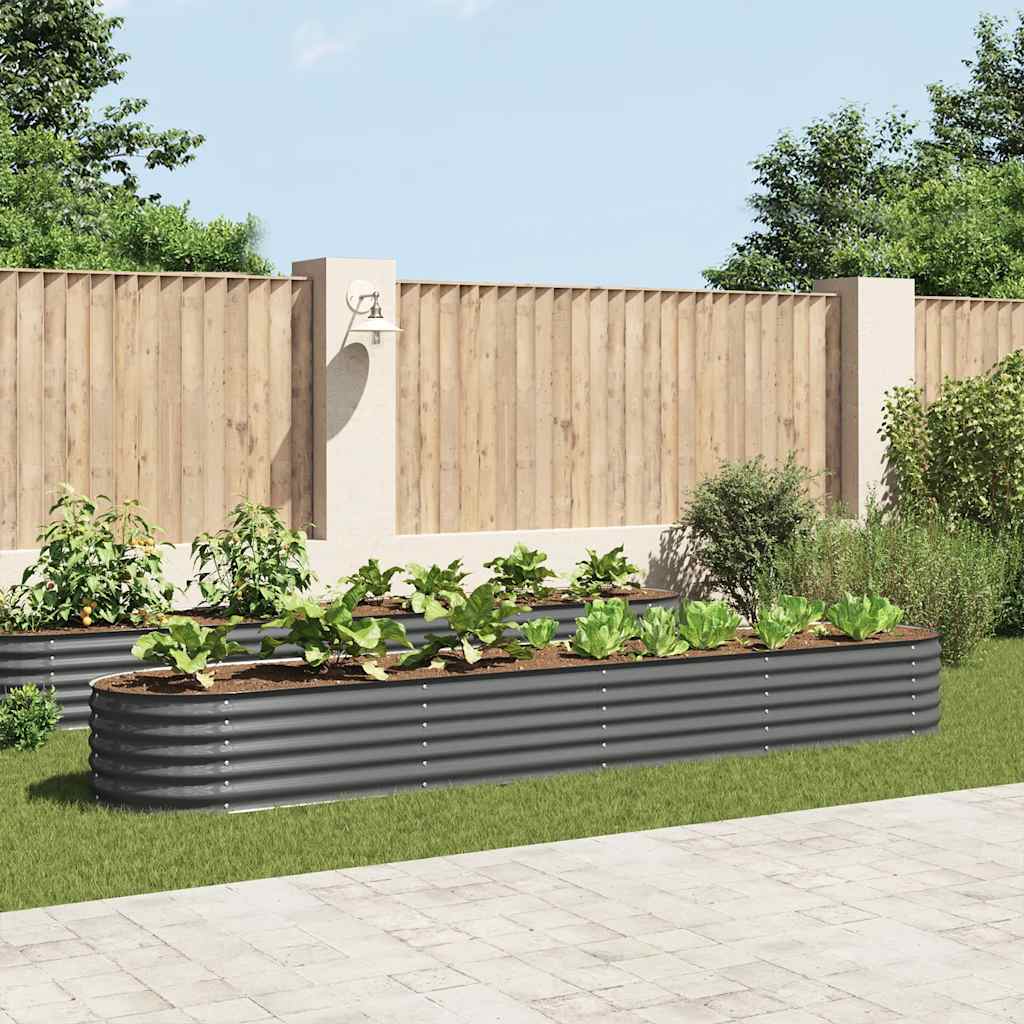 JUNG Vida Garten-Hochbeet 400 x 80 x 44 cm Verzinkter Stahl Grau