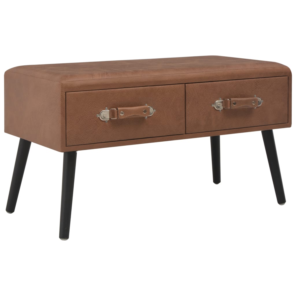 JUNG Vida Couchtisch Dunkelbraun 80x40x46 cm Kunstleder