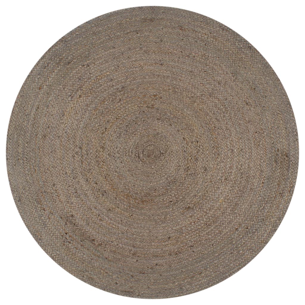 JUNG Vida Teppich Handgefertigt Jute Rund 150 cm Grau
