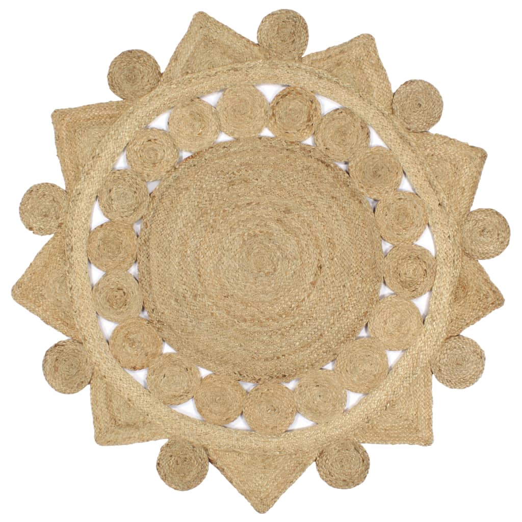 JUNG Vida Teppich Handgefertigt Jute Geflochten 120 cm