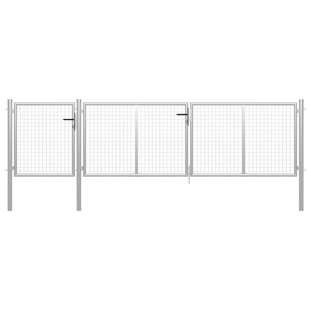 JUNG Vida Gartentor aus Stahl 400x100 cm Silber